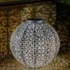 Smart Solar Jumbo Damasque Lantern Silver - Alton Garden Centre -Konstsmidee Shop 2475378 1080023 2 3 560