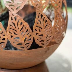 Leaves Globe Firepit - Alton Garden Centre -Konstsmidee Shop 58567 Leaves oxidised fireglobe lifestyle 1 600x600 1