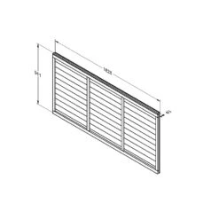 Forest - Dip Treated Straight Edge Lap Panel 6ft X 3ft (1.83m X 0.91m) - Alton Garden Centre 7 Forest - Dip Treated Straight Edge Lap Panel 6ft X 3ft (1.83m X 0.91m) - Alton Garden Centre -Konstsmidee Shop SELP36 Line Drawing