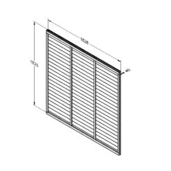 Forest - Dip Treated Straight Edge Lap Panel 6ft X 6ft (1.83m X 1.83m) - Alton Garden Centre -Konstsmidee Shop SELP66 Line Drawing