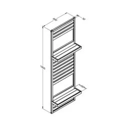 Forest - Slatted Wall Planter 2 Shelves - Alton Garden Centre -Konstsmidee Shop SLATWALLPLANT2 5 Line Drawing 1024x1024 1