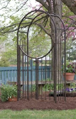 Panacea Arch Top Garden Arches With Gate - Brushed Bronze - Alton Garden Centre -Konstsmidee Shop products arch top garden arch w gate 2