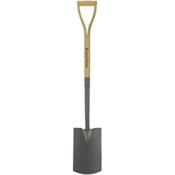 Kent & Stowe Black Carbon Steel Digging Spade - Alton Garden Centre