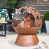 Leaves Globe Firepit - Alton Garden Centre -Konstsmidee Shop products leaves globe 3 715x452 1