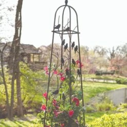 Panacea Perching Birds Obelisk - Black - Alton Garden Centre -Konstsmidee Shop products perching bird obelisk 1