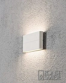 Konstsmide Chieri 7973-250 Matt White Wall Light - 2x6 LED - Alton Garden Centre